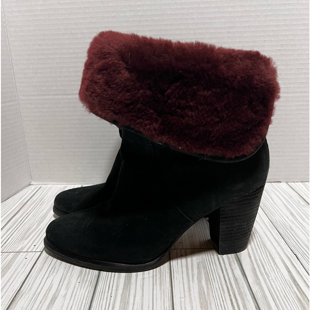 UGG Womens Layna Genuine Shearling Cuff Leather Boots 1005955 Sz 7